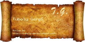 Tuboly Gergő névjegykártya