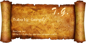 Tuboly Gergő névjegykártya