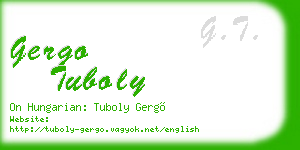 gergo tuboly business card
